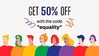 Gay pride sale presentation template, shopping ad campaign psd