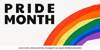 Pride month Twitter post template, LGBTQ community support campaign vector