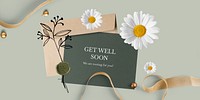 Get well Twitter post template, editable design vector