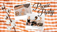 Picnic Facebook event cover template vector