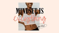 Mindset is everything banner template, wellness remix vector