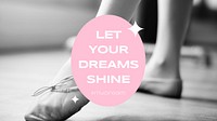 Ballerina aesthetic blog banner template, motivational quote vector