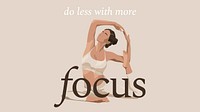 Yoga aesthetic blog banner template, health and wellness quote vector