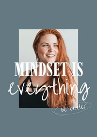 Mindset is everything poster template, wellness remix psd