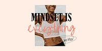 Wellness aesthetic Twitter post template, mindset is everything quote vector