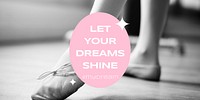 Ballerina aesthetic Twitter post template, motivational quote vector