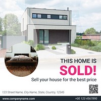 Housing market Instagram post template, editable ad design vector