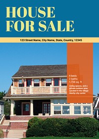 House sale editable poster template design vector