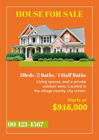 New home editable poster template design vector