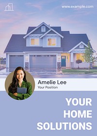 Property agent editable poster template design vector