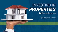 Property investment ppt presentation template, editable text psd