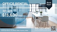 Office rental Powerpoint presentation template, editable advertisement  psd