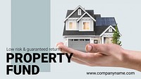 Property fund ppt presentation template, editable text vector