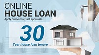 House loan ppt presentation template, editable text vector