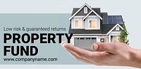 Property fund Twitter ad template, editable text vector