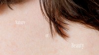 Natural beauty banner template, woman's skin photo vector