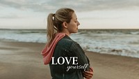 Love yourself banner template, self-love aesthetic vector