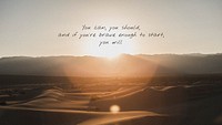 Dessert sunset banner template, motivational quote vector