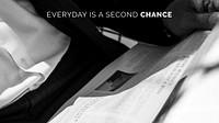 Motivational quote banner template, everyday is a second chance quote vector