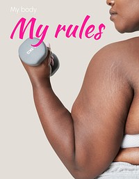 Body positivity flyer template, my body, my rules psd