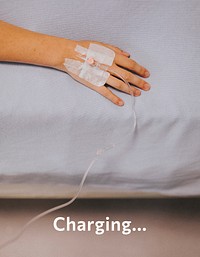 Hospital patient flyer template, charging text vector