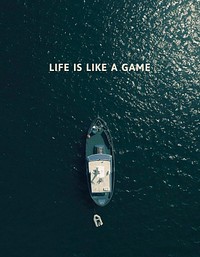 Ocean aesthetic flyer template, life is like a game vector