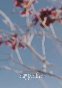 Stay positive poster template, Autumn aesthetic photo psd