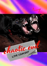 Barking dog poster template, live concert event vector