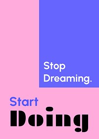 Inspirational customizable poster template, funky design psd