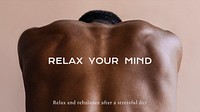 Positive quote blog banner template, relax your mind vector