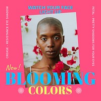 Hot pink Instagram post template, Spring aesthetic vector