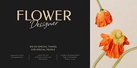 Flower designer Twitter post template,  event advertisement vector