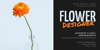 Flower designer Twitter post template,  event advertisement vector