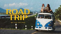 Road trip blog banner template,  travel design vector