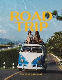 Road trip flyer template,  travel design vector