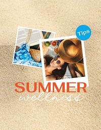 Summer vacation  flyer template,  editable design vector