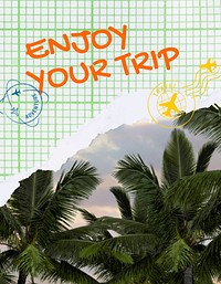 Tropical travel flyer template,  summer vacation  vector