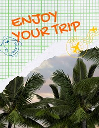 Tropical travel flyer template,  summer vacation  psd