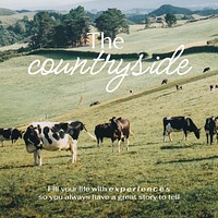 Countryside travel Instagram post template,  editable design vector