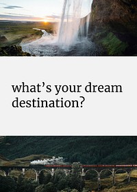 Explore destinations poster template,  travel design vector