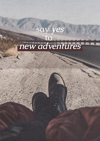 New adventures poster template,  travel editable design vector