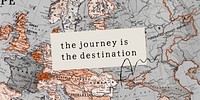 Travel map Twitter post template, editable quote vector