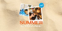 Summer vacation  Twitter post template, editable design vector