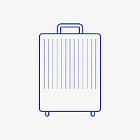 Travel luggage collage element, vacation design  vector