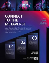 Metaverse technology flyer editable template vector