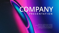 Neon fluid PowerPoint presentation template, purple aesthetic vector