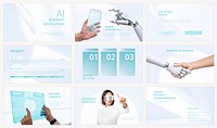 Futuristic technology presentation template set vector