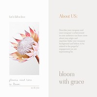Flower business Instagram post template vector