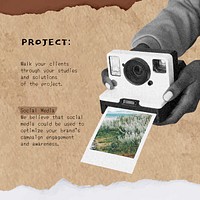 Earth tone Instagram post template, eco-friendly design vector