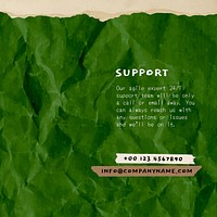 Green paper Instagram post template, eco-friendly design vector